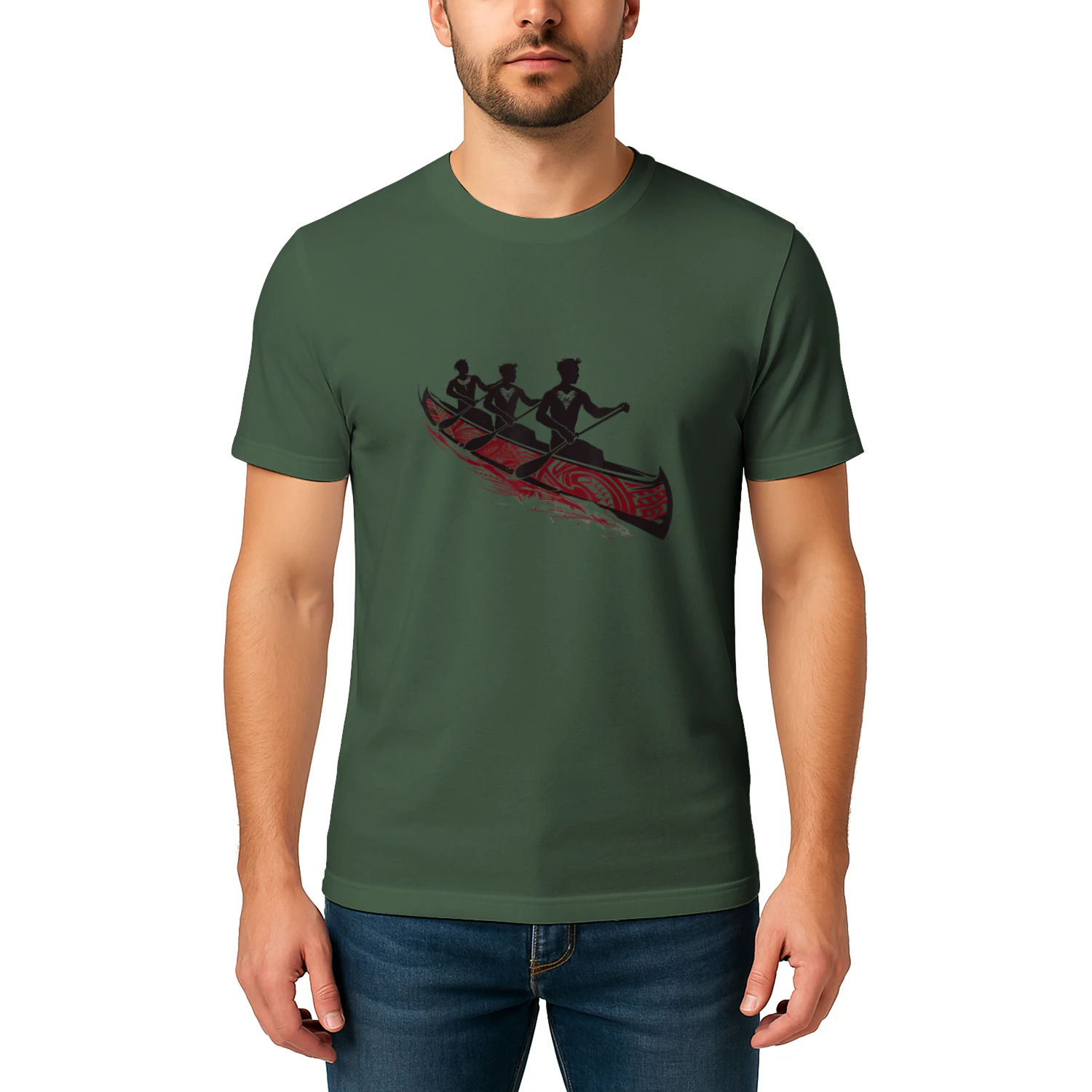 Tribal Hawaiian Outrigger Canoe Shirt - Hawaiian