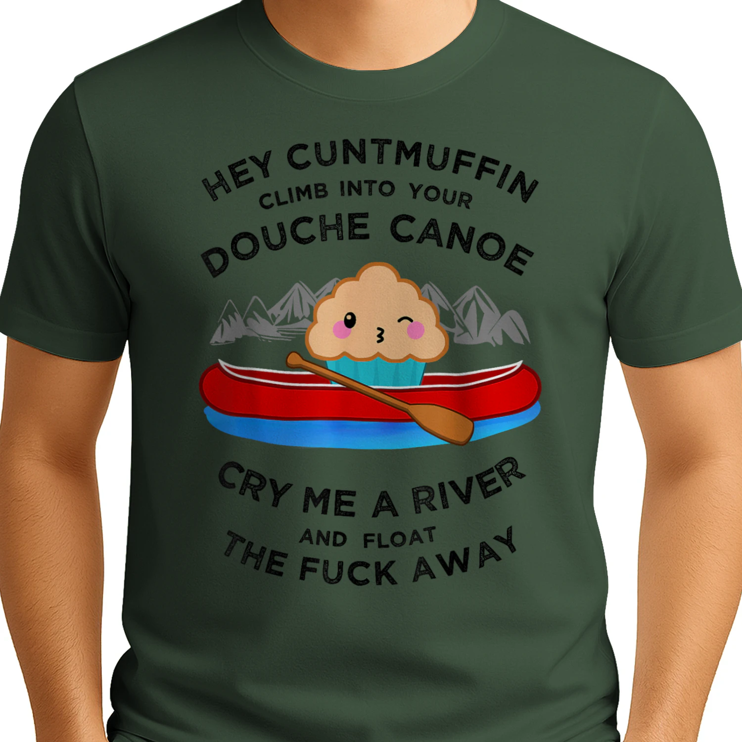 Vulgar Muffin Canoe T-Shirt Curse Word Insult Tee