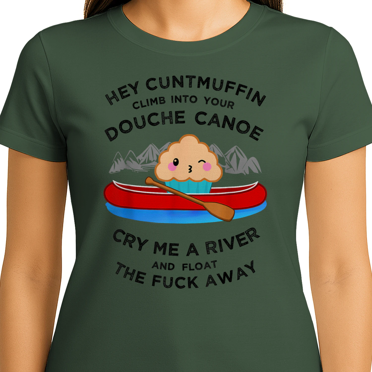 Vulgar Muffin Canoe T-Shirt Curse Word Insult Tee