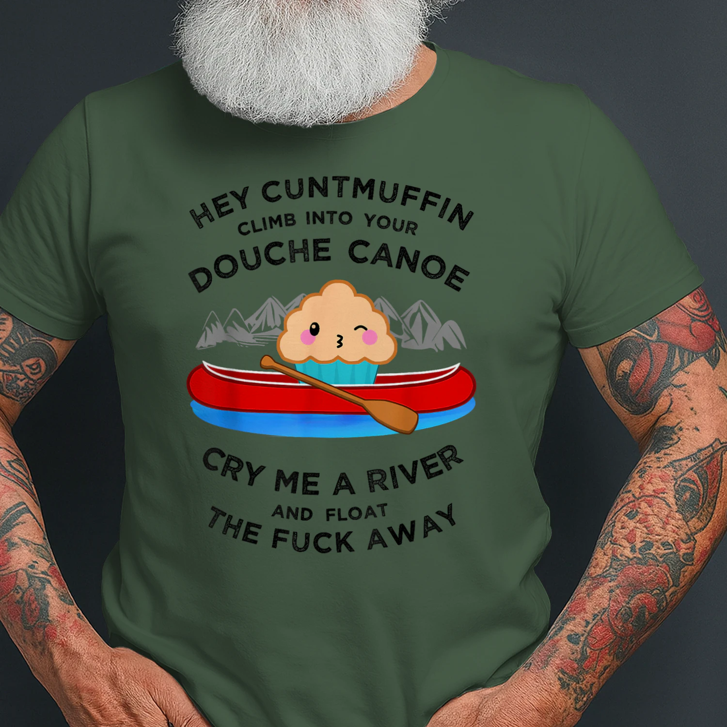Vulgar Muffin Canoe T-Shirt Curse Word Insult Tee