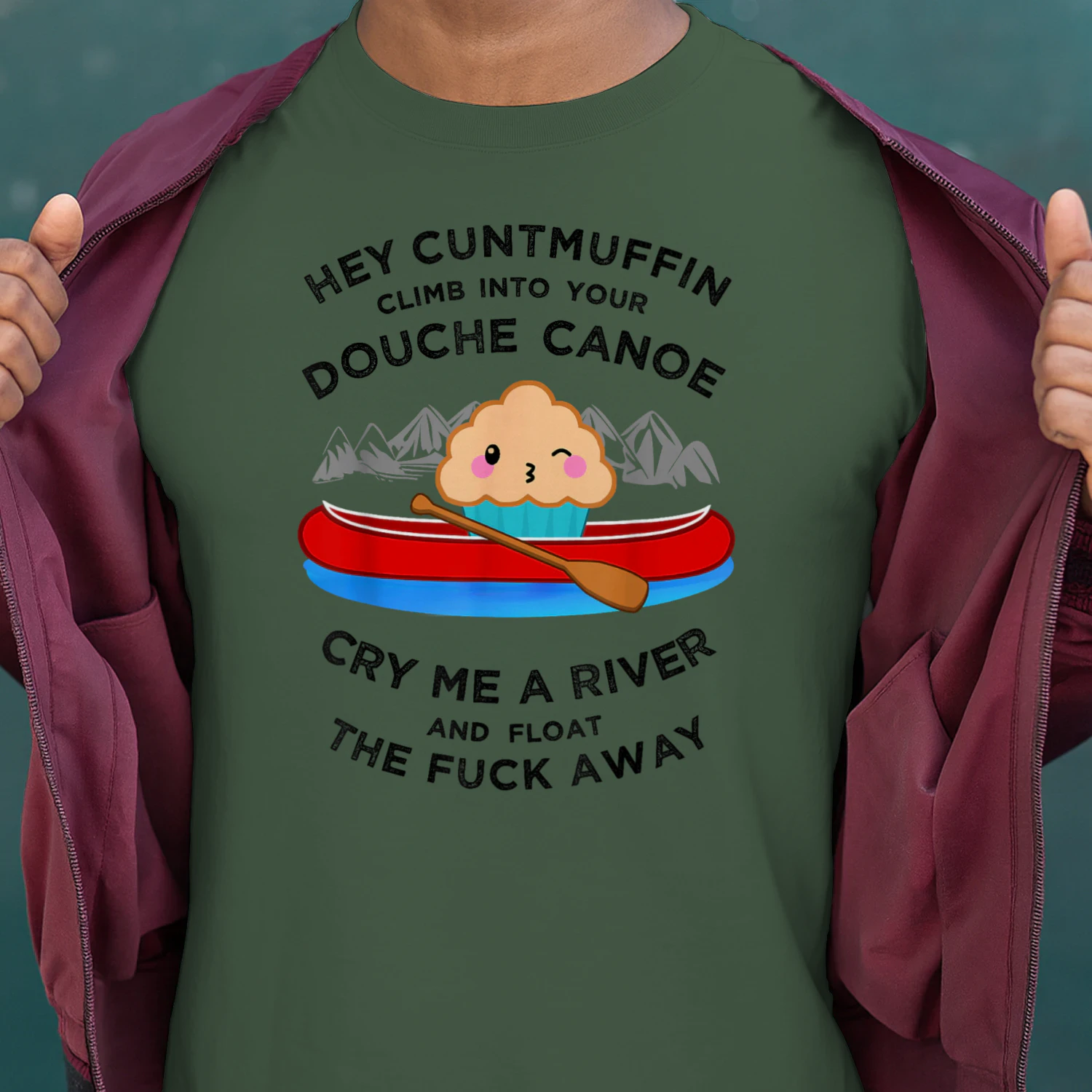 Vulgar Muffin Canoe T-Shirt Curse Word Insult Tee
