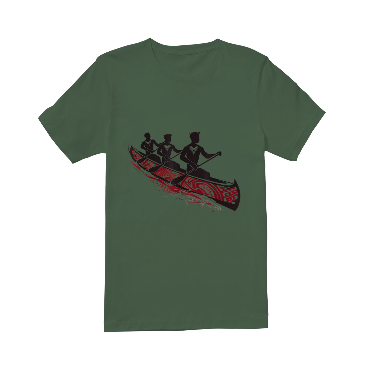 Tribal Hawaiian Outrigger Canoe Shirt - Hawaiian