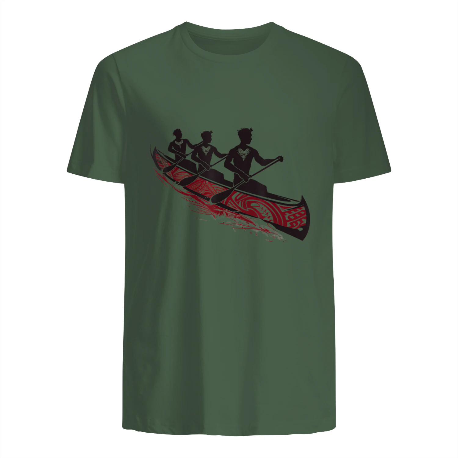 Tribal Hawaiian Outrigger Canoe Shirt - Hawaiian