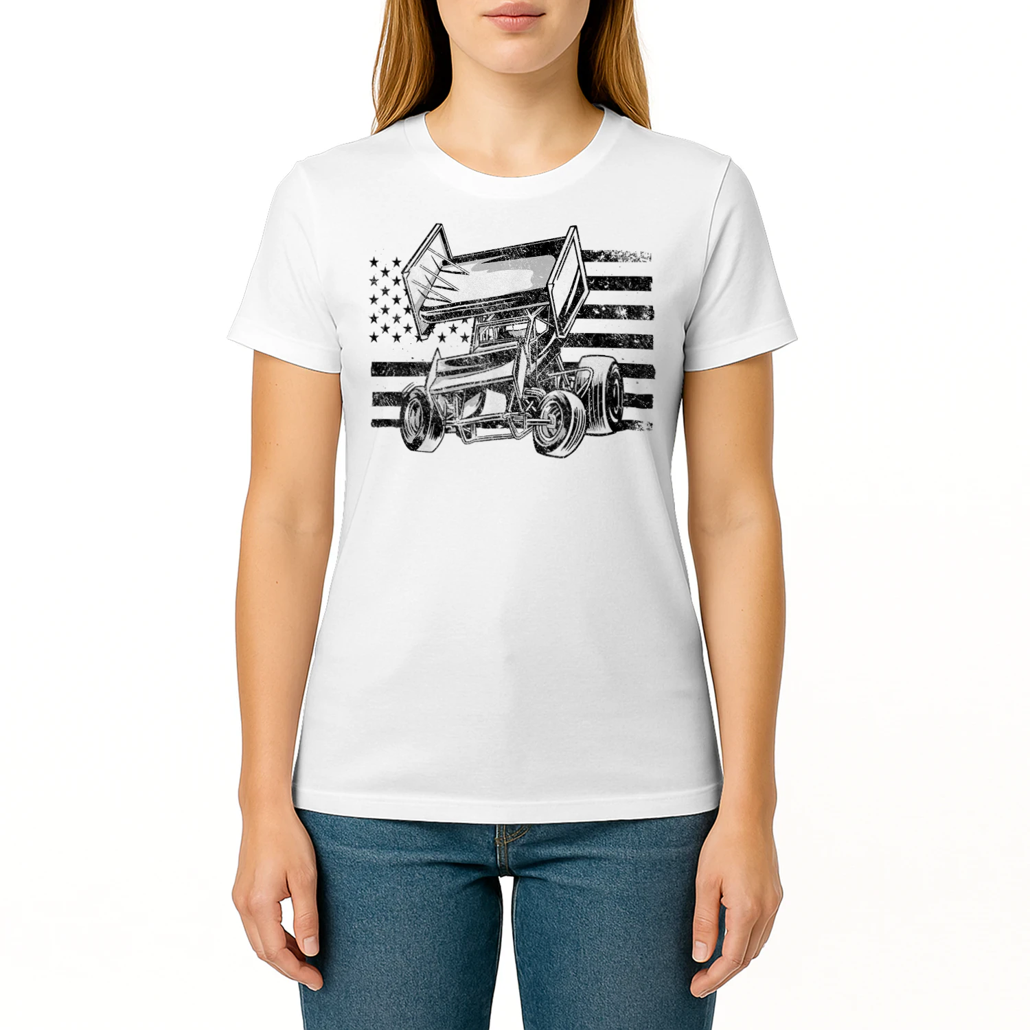 Sprint Car Racing USA Flag