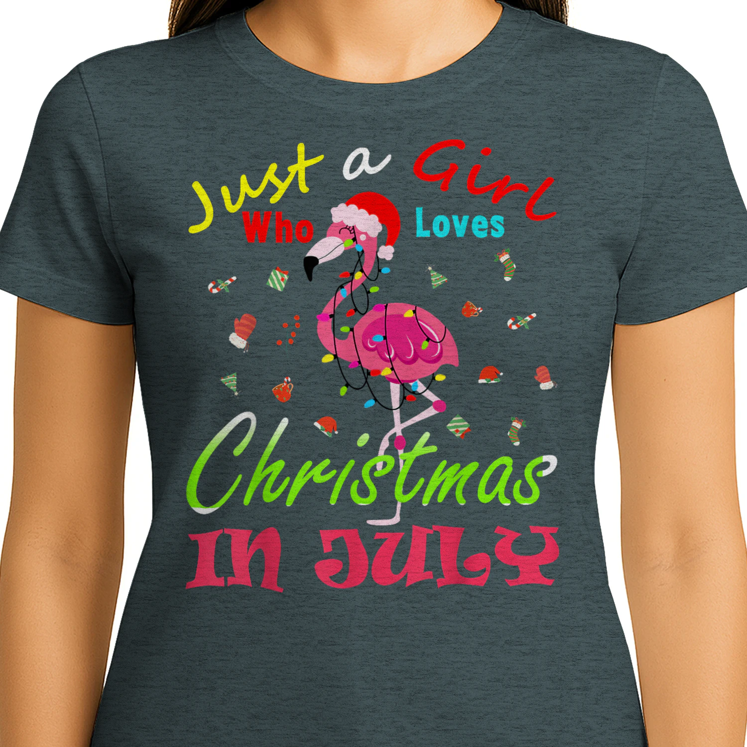 Just A Girl Who Loves Christmas In July Flamingo