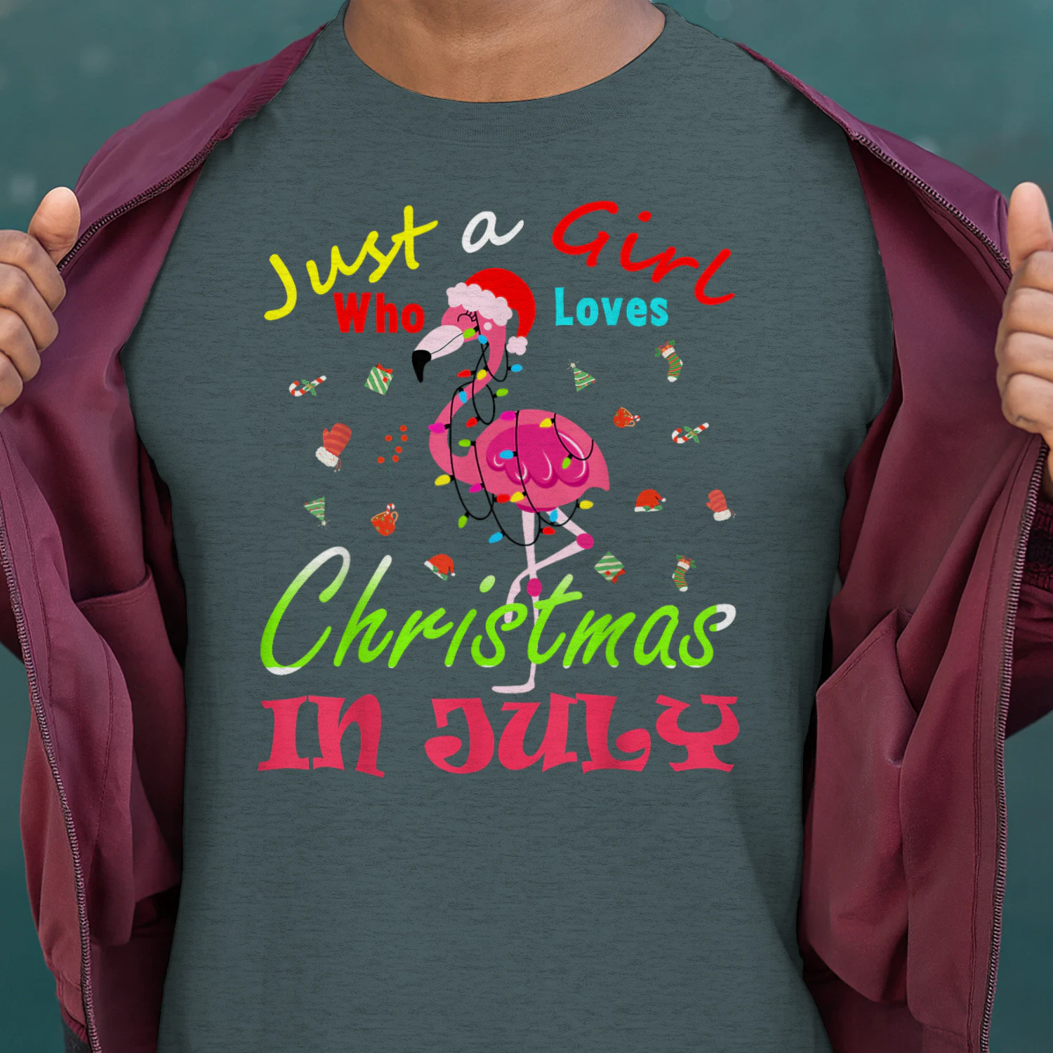 Just A Girl Who Loves Christmas In July Flamingo