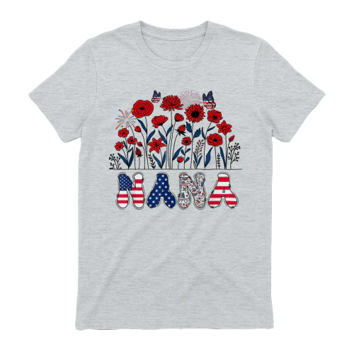 Groovy Nana 4th of July Patriotic Floral Women Mother's Day