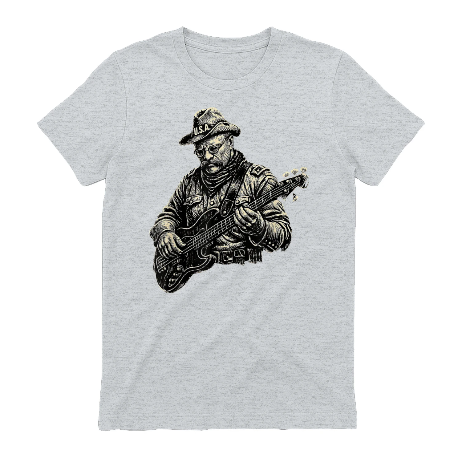 Teddy Theodore Roosevelt Playing Bass Guitar USA America