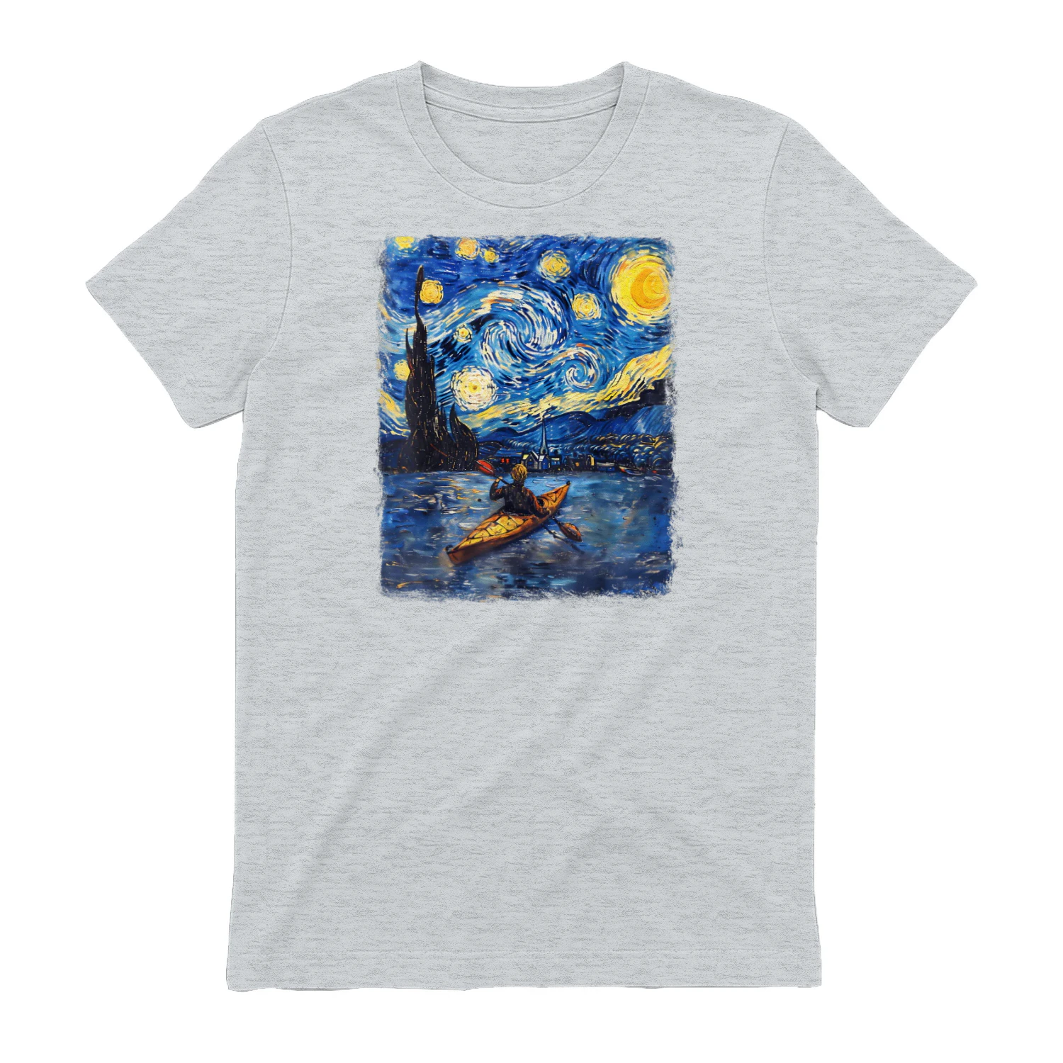 Kayaking Kayak Kayaker Starry Night Painting