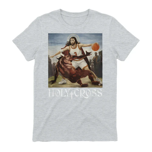 Funny Holy Cross Jesus Crossing Satan Basketball Christian