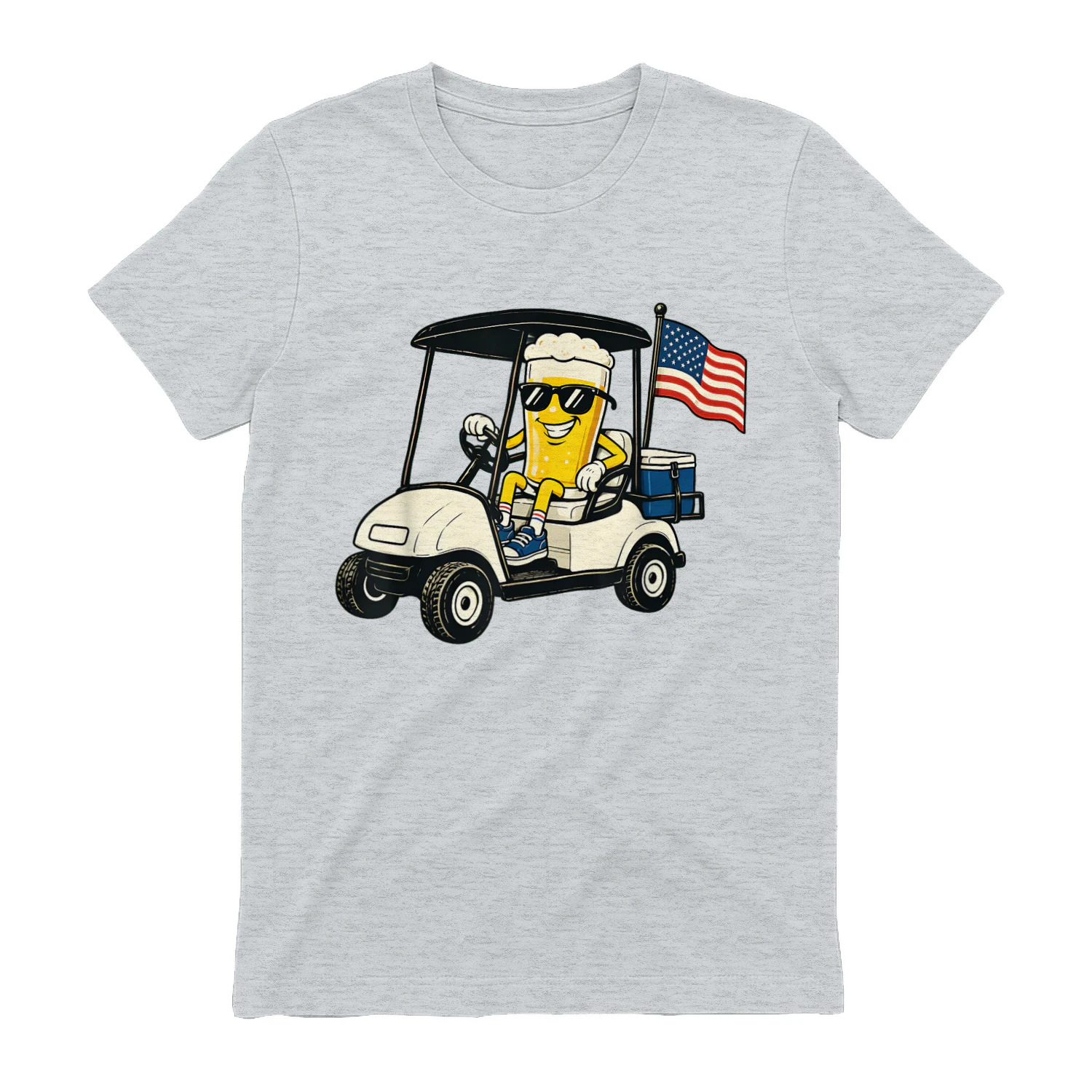 Par Tee in The USA Funny Patriotic Beer Golf Cart USA Flag