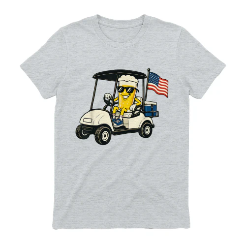 Par Tee in The USA Funny Patriotic Beer Golf Cart USA Flag