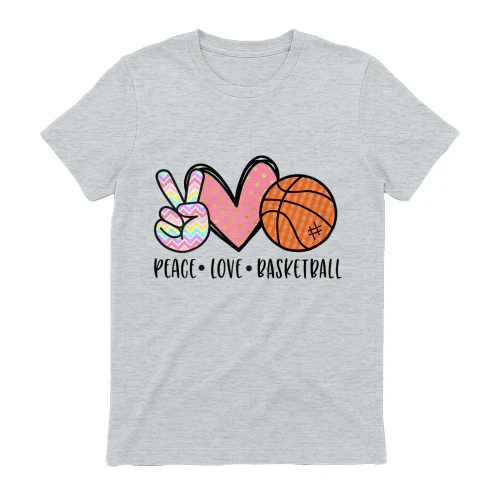 Peace Love Basketball Heart for Women Teens Tween Girls