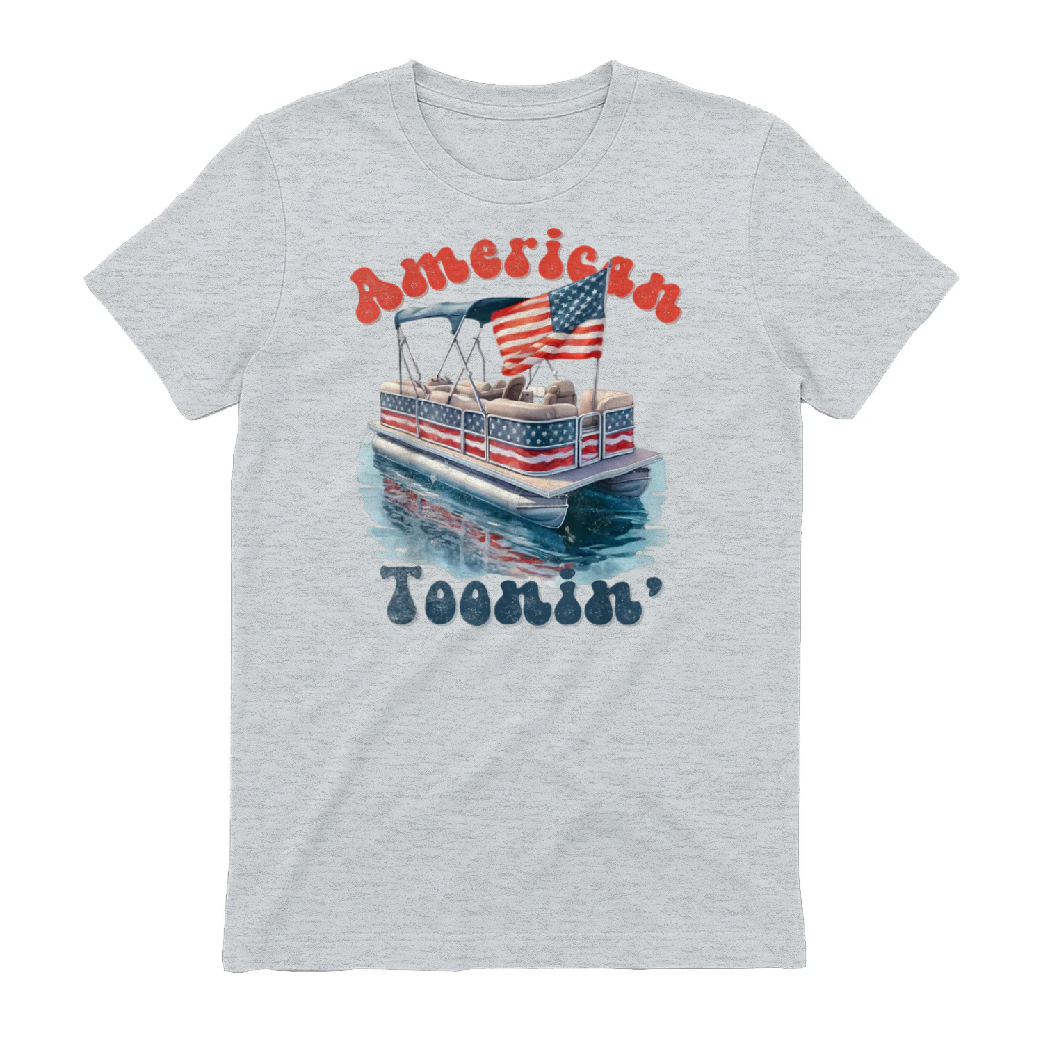 Patriotic Retro July 4th America Pontoon Boat