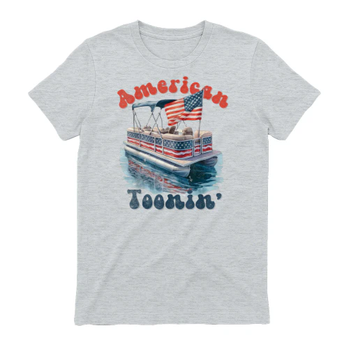 Patriotic Retro July 4th America Pontoon Boat