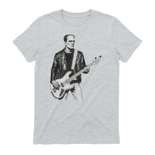 Vintage Frankenstein Bass Player Bass Guitar Rock and Roll