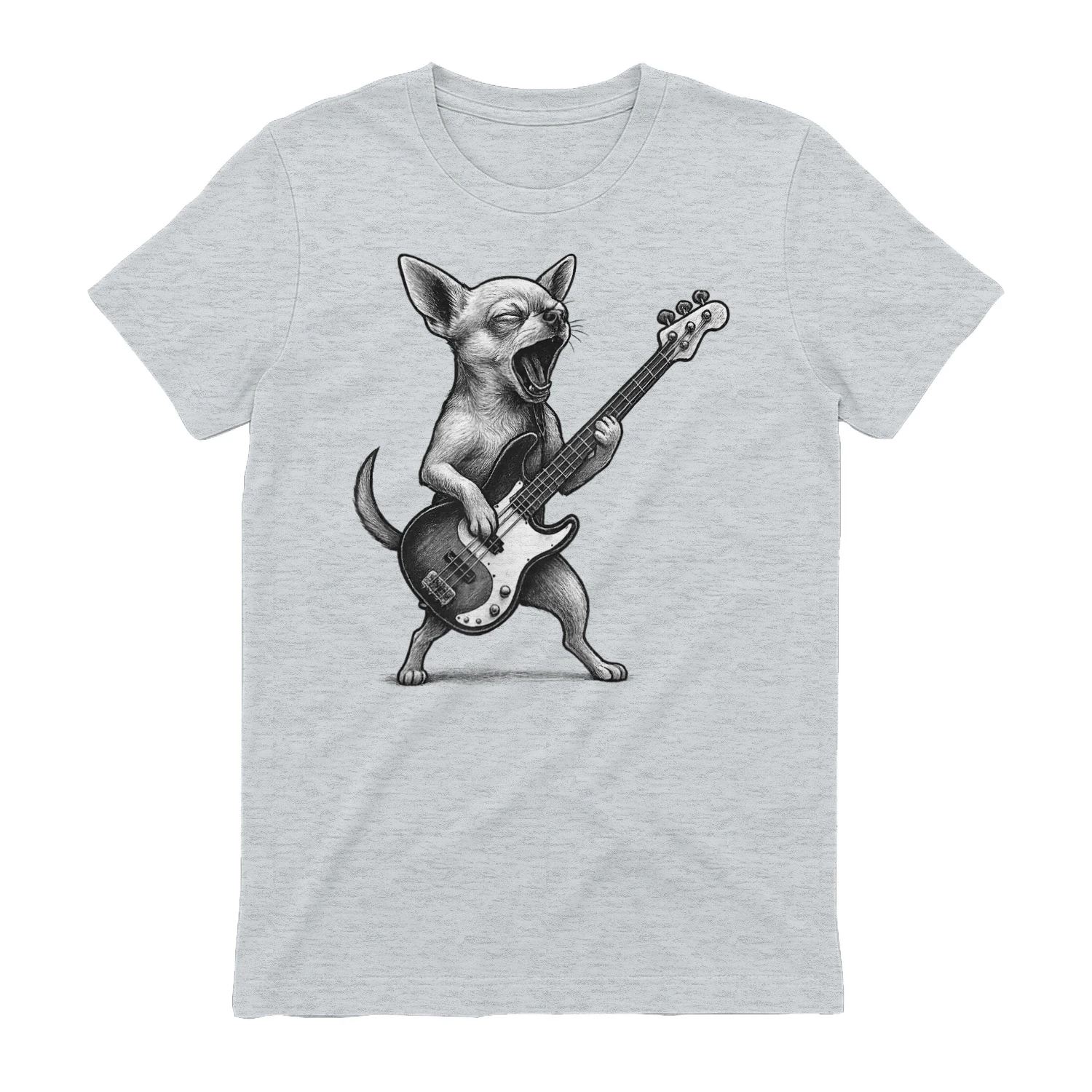 Chihuahua Playing Bass Guitar Rock Music Dog Lover