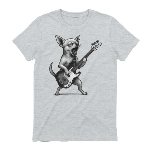 Chihuahua Playing Bass Guitar Rock Music Dog Lover