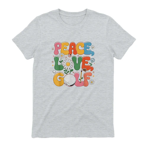 Peace Love Golf 60s 70s Hippie Retro Golfer