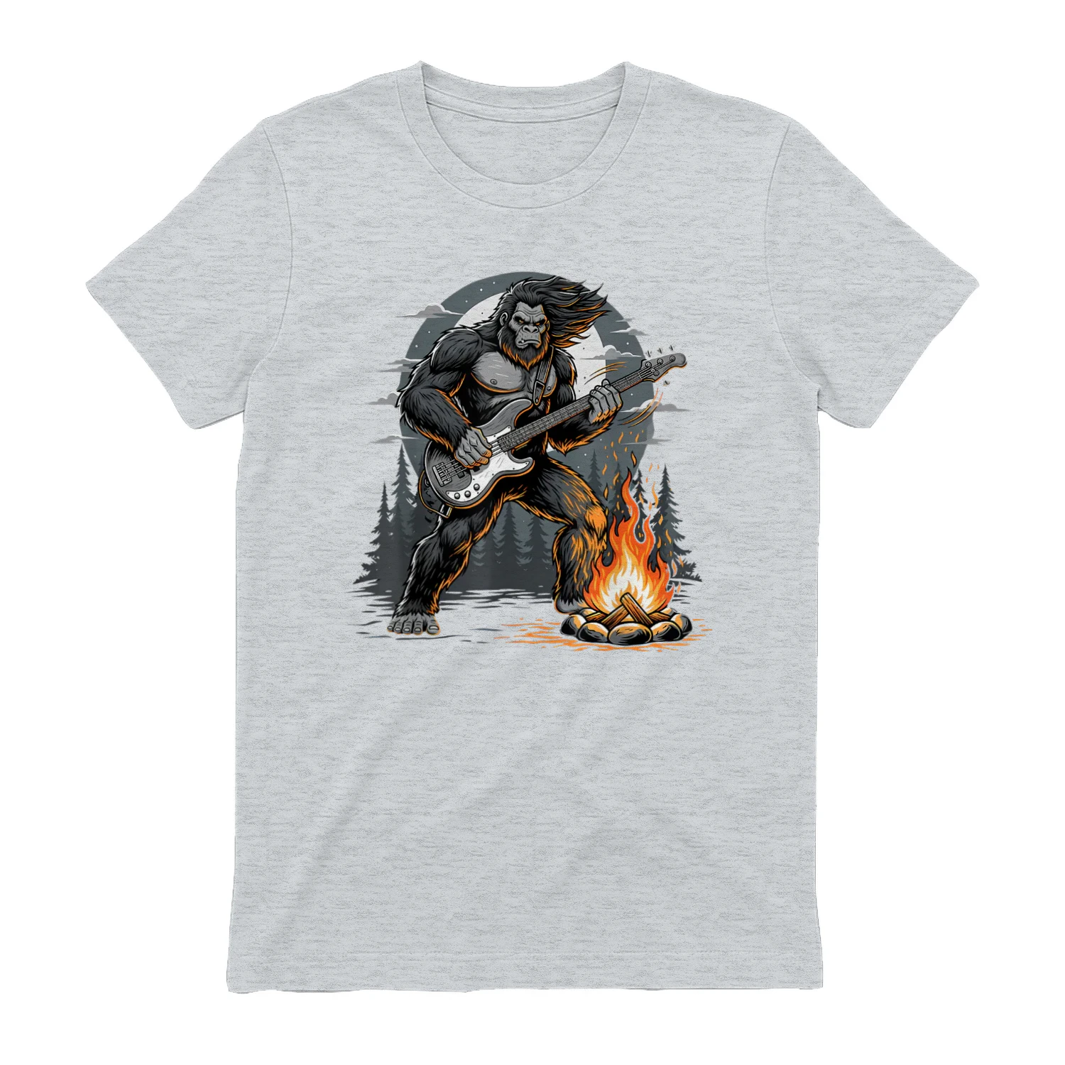 Cool Bigfoot Playing Bass Guitar Sasquatch Big Foot Rock