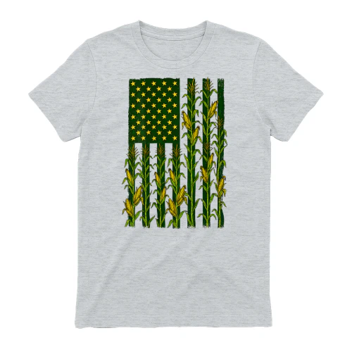 Back Vintage Corn American Flag Patriotic Farmer