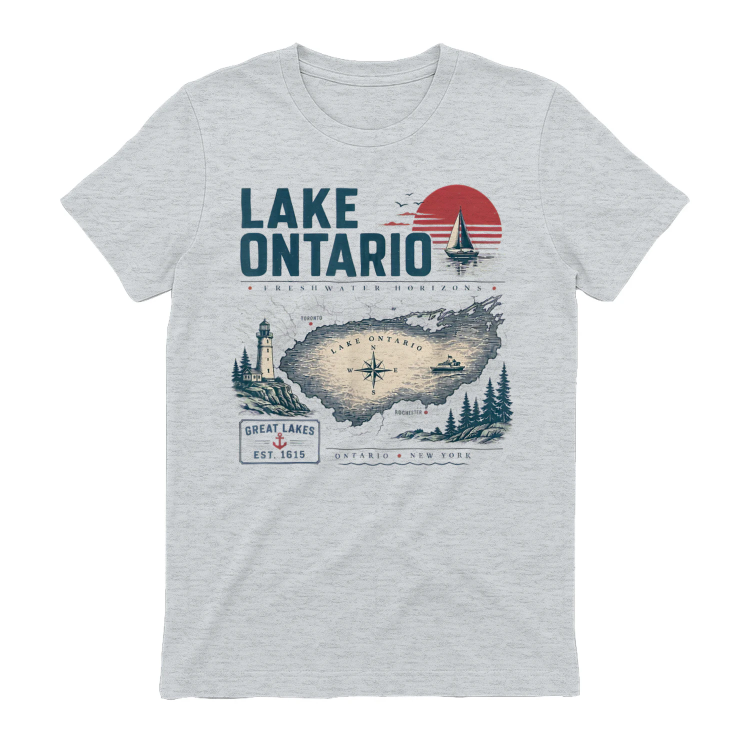Lake Ontario Map Vintage Lake Ontario Est 1615