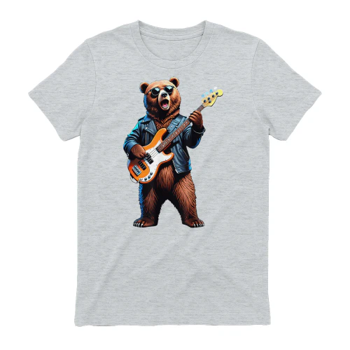 Retro Bear Playing Bass Guitar Bassist Guitarist Music Lover