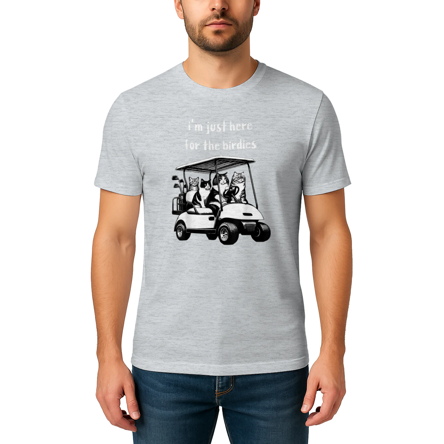 Funny Golf Cat Dad Funny Golf Cart Golfing Men Boy Game Day