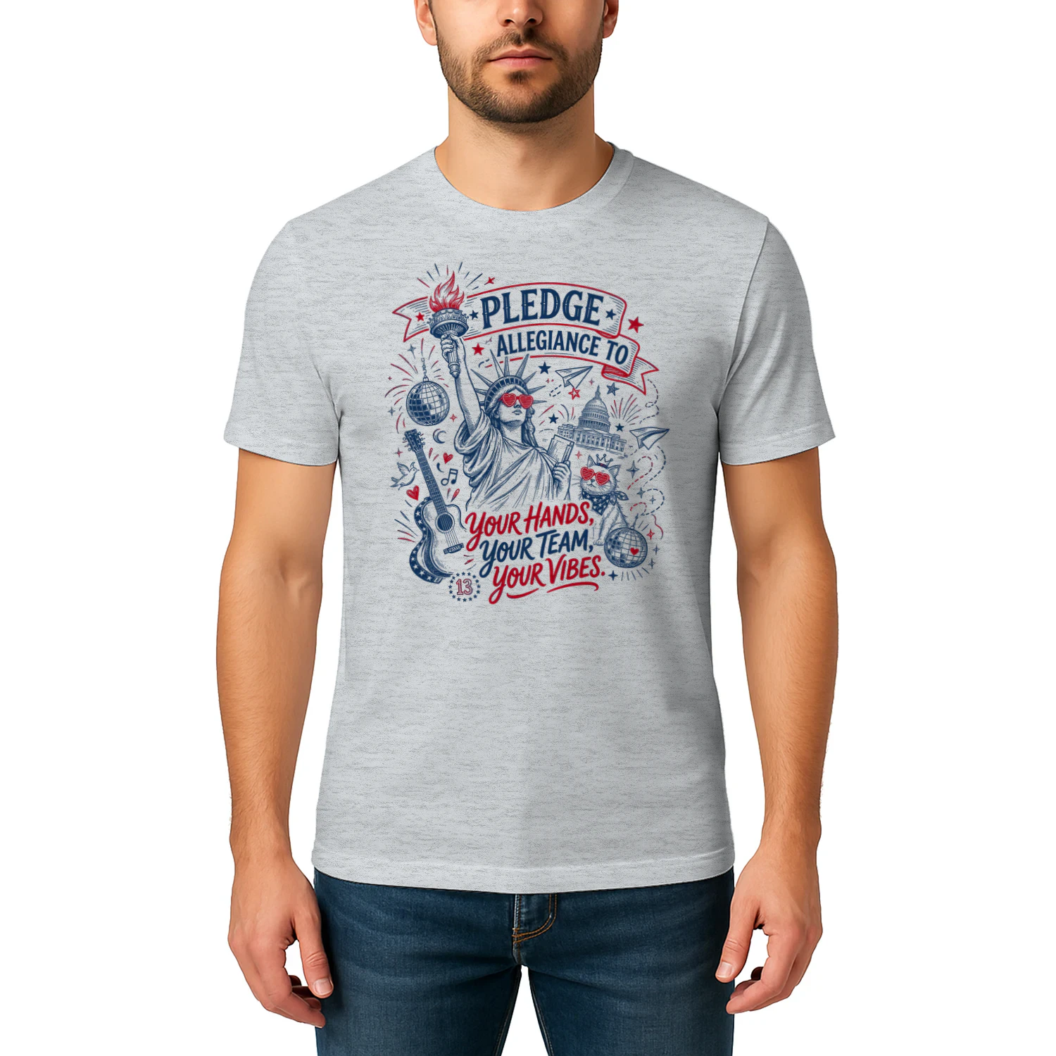 Pledge Allegiance to Your Hands Your Team Your Vibes America Comfort