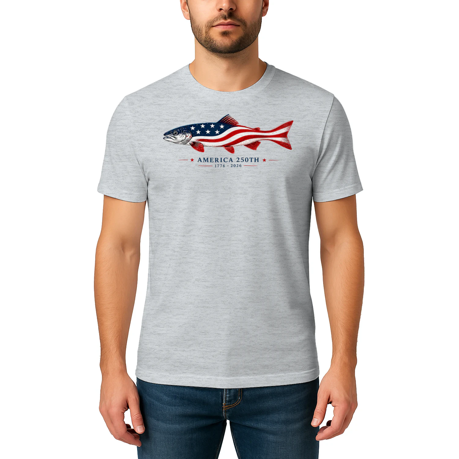 America 250th 1776 2026 USA Flag Fishing Patriotic