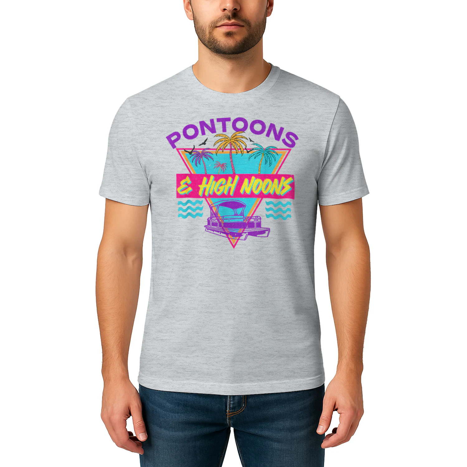 Pontoons And High Noons Trendy Summer Retro Pontoon Boat
