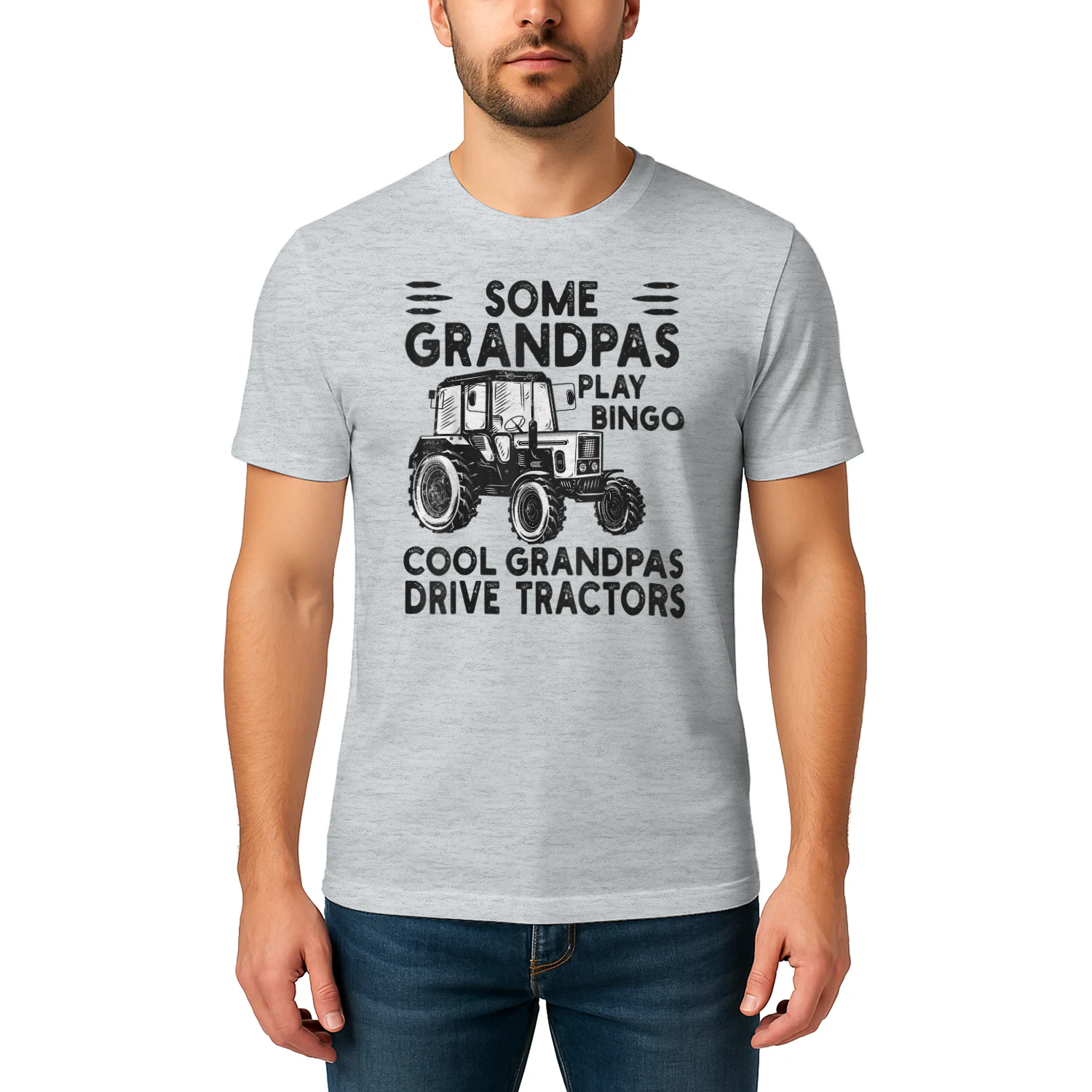 Mens Funny Some Grandpas Play Bingo Cool Grandpas Drive Tractors
