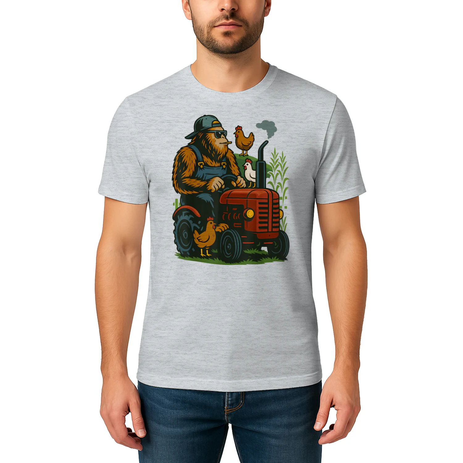 Funny Bigfoot Farmer Tractor Farming Farm Men Boys
