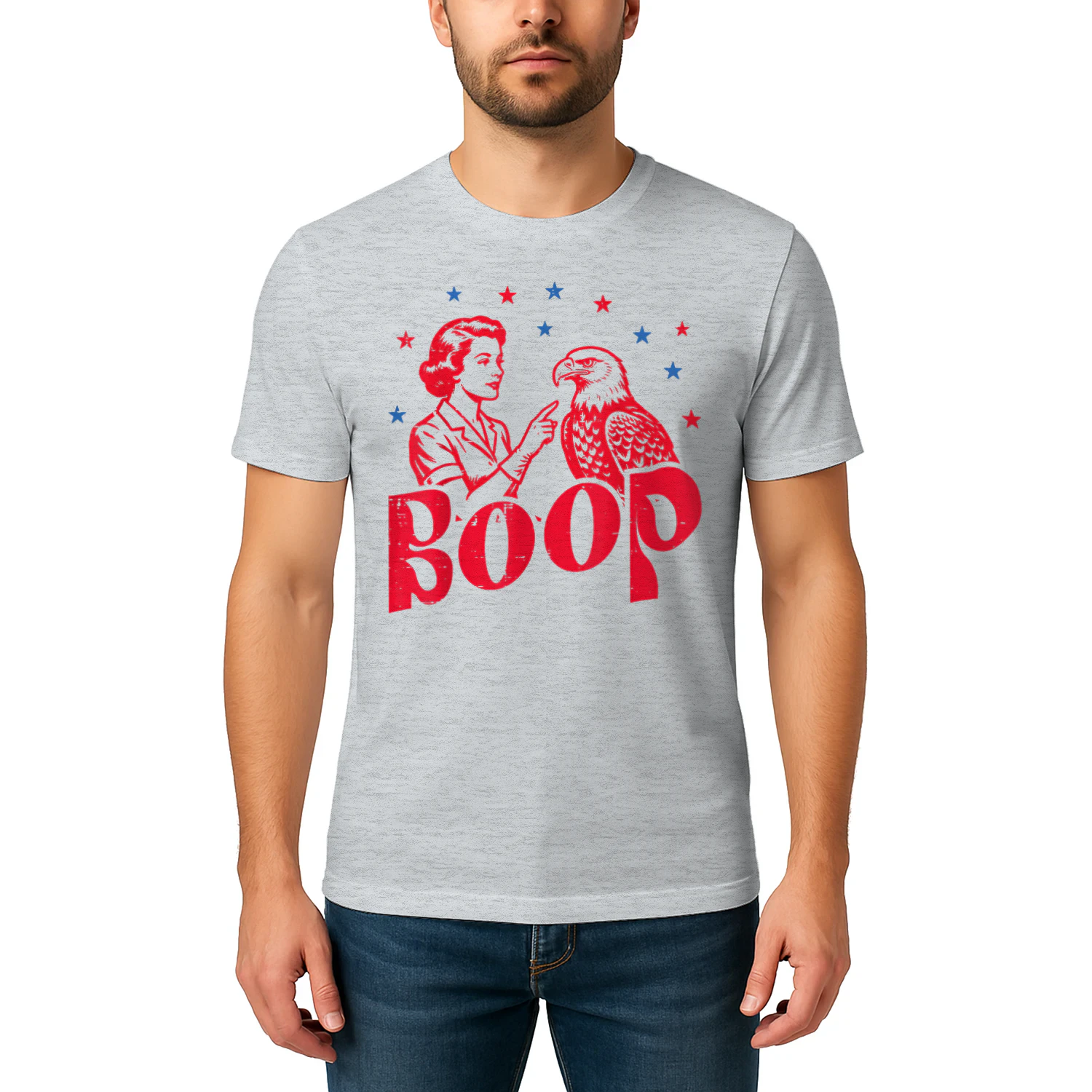 4th of July Boop Woman Bald Eagle Funny Patriotic Women Men
