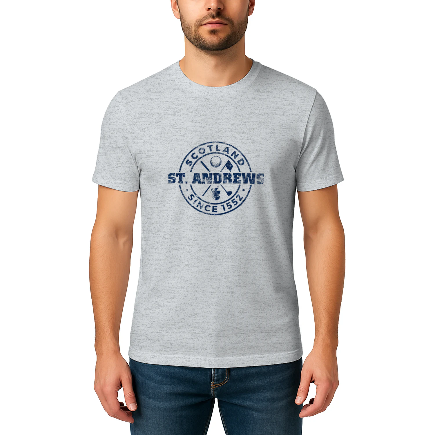 St Andrews Scotland Golf 1552 Navy Imprint Distressed