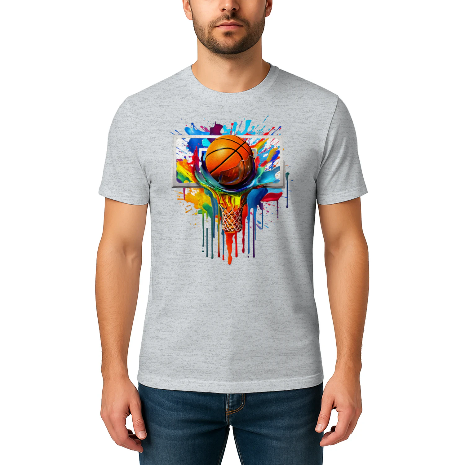 Colorful Basketball Tie Dye Color Splash Hoop Net Slam Dunk