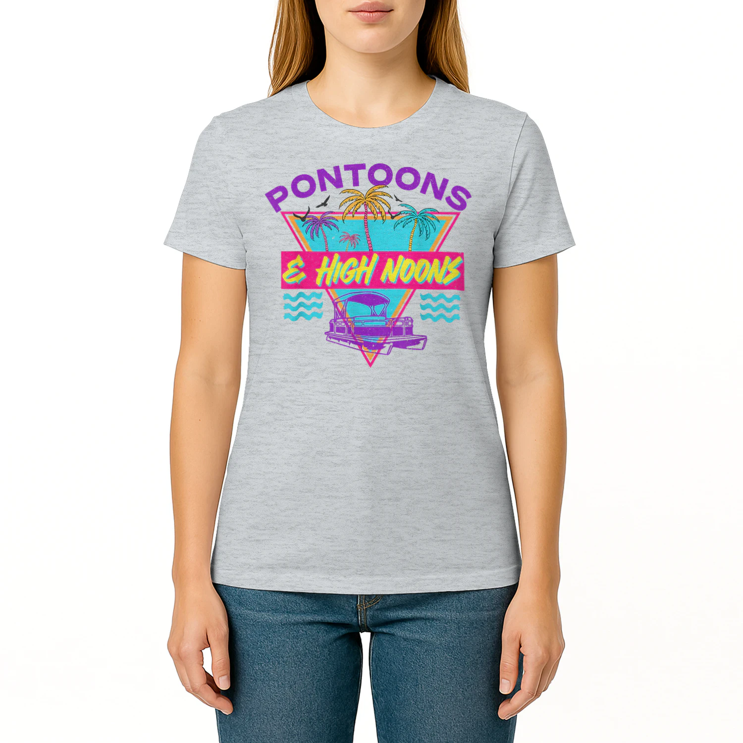 Pontoons And High Noons Trendy Summer Retro Pontoon Boat