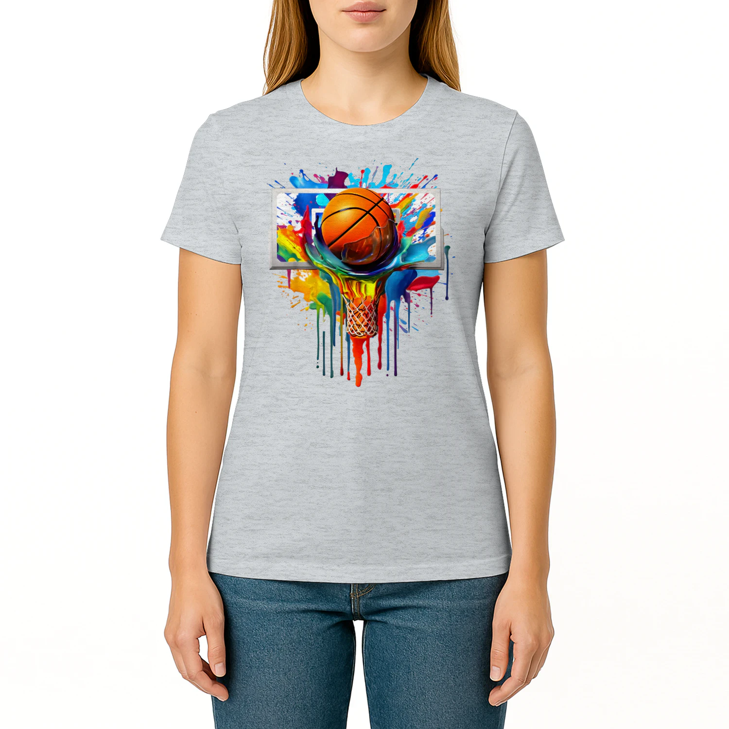 Colorful Basketball Tie Dye Color Splash Hoop Net Slam Dunk