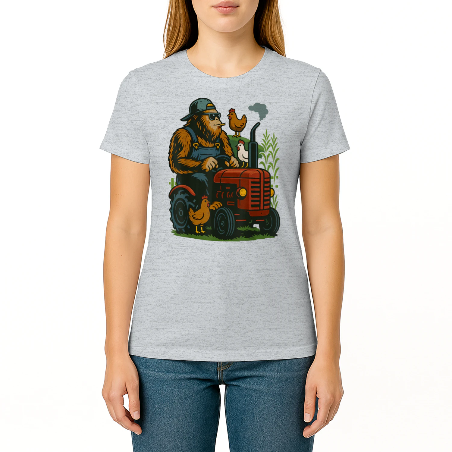 Funny Bigfoot Farmer Tractor Farming Farm Men Boys