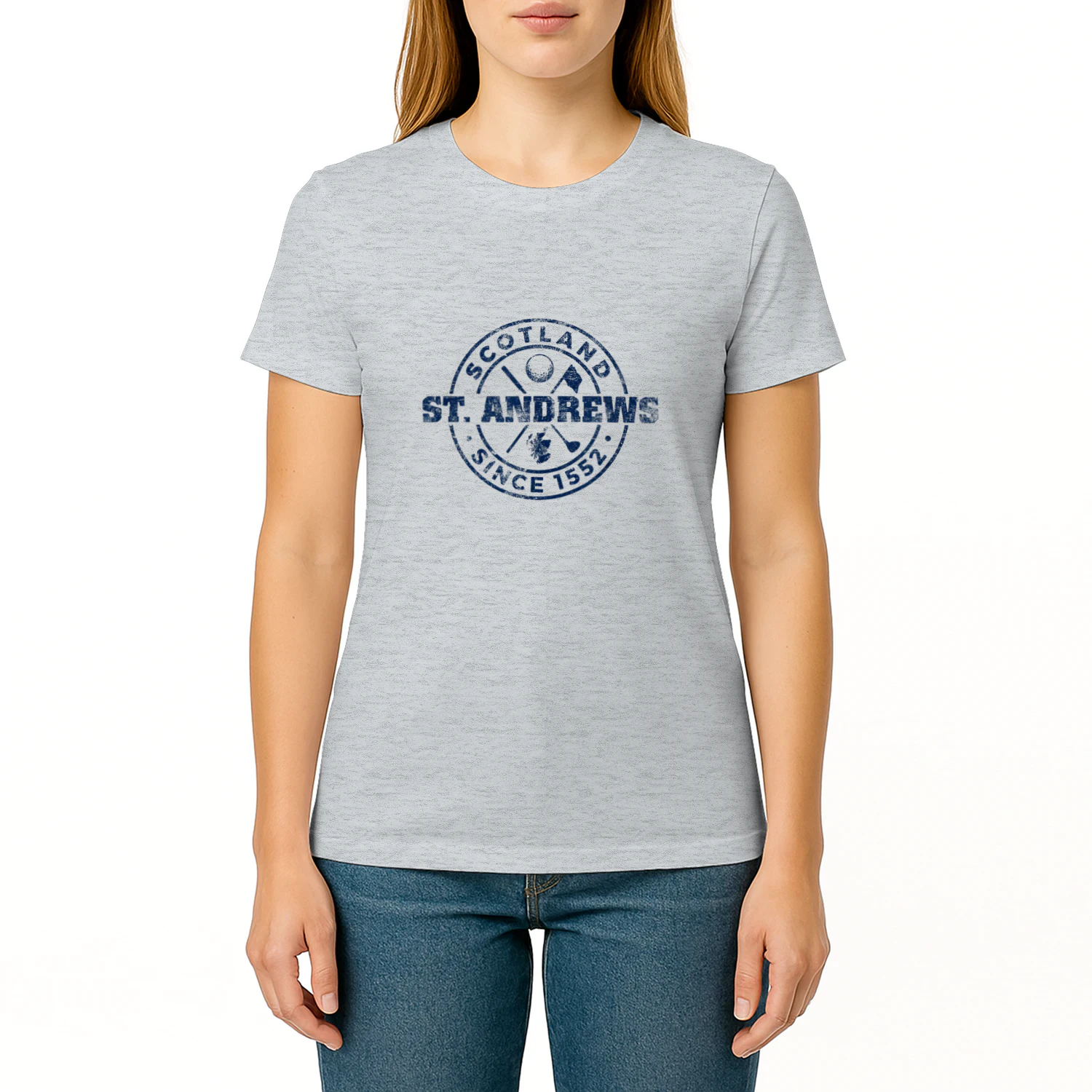 St Andrews Scotland Golf 1552 Navy Imprint Distressed