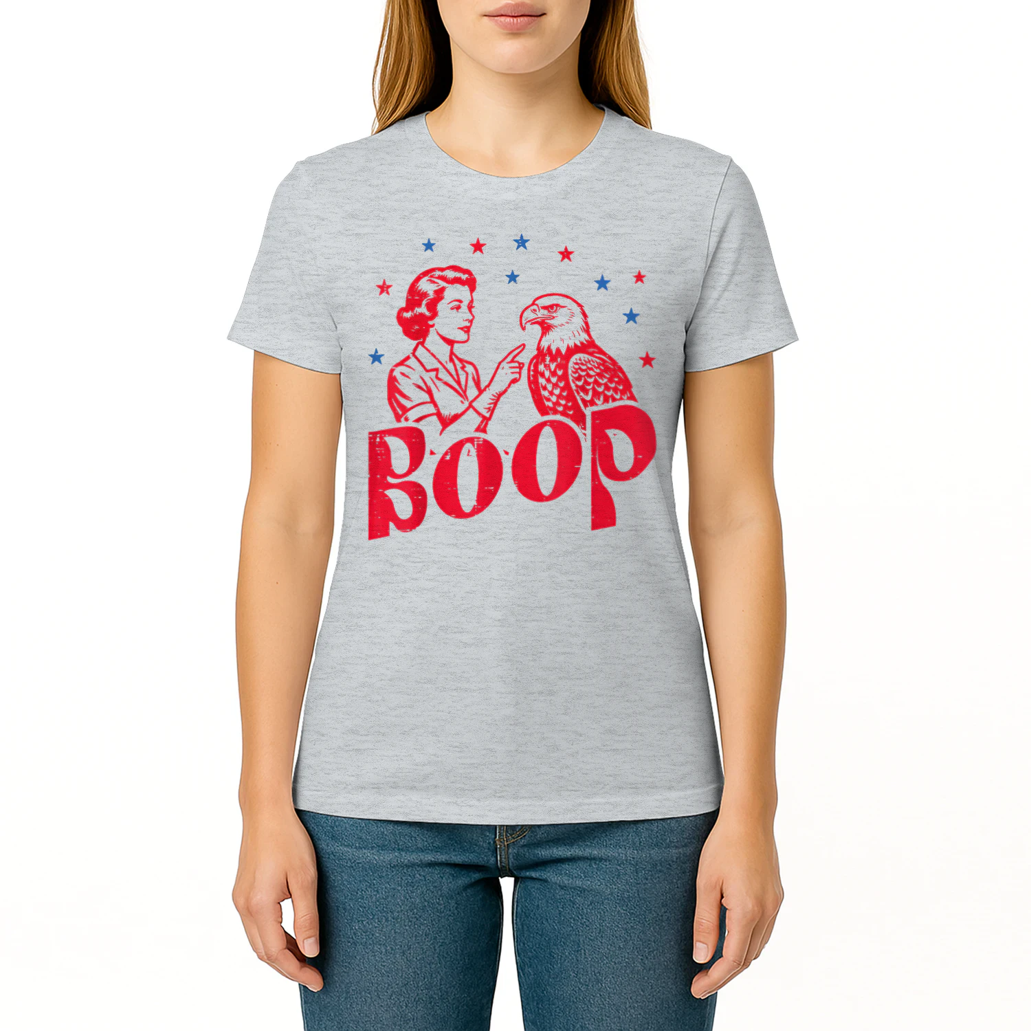 4th of July Boop Woman Bald Eagle Funny Patriotic Women Men