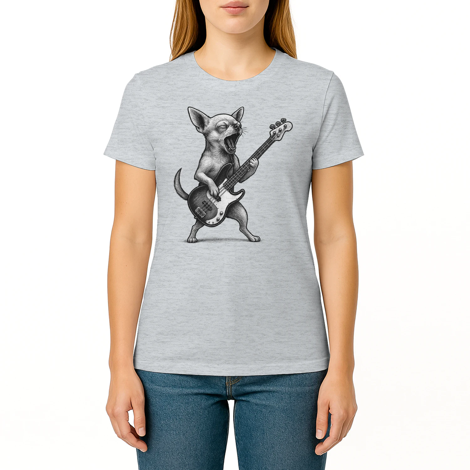 Chihuahua Playing Bass Guitar Rock Music Dog Lover