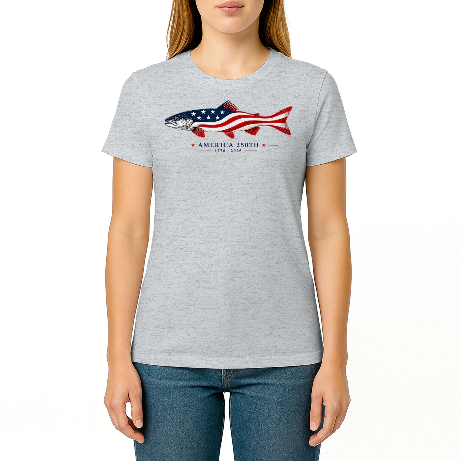 America 250th 1776 2026 USA Flag Fishing Patriotic