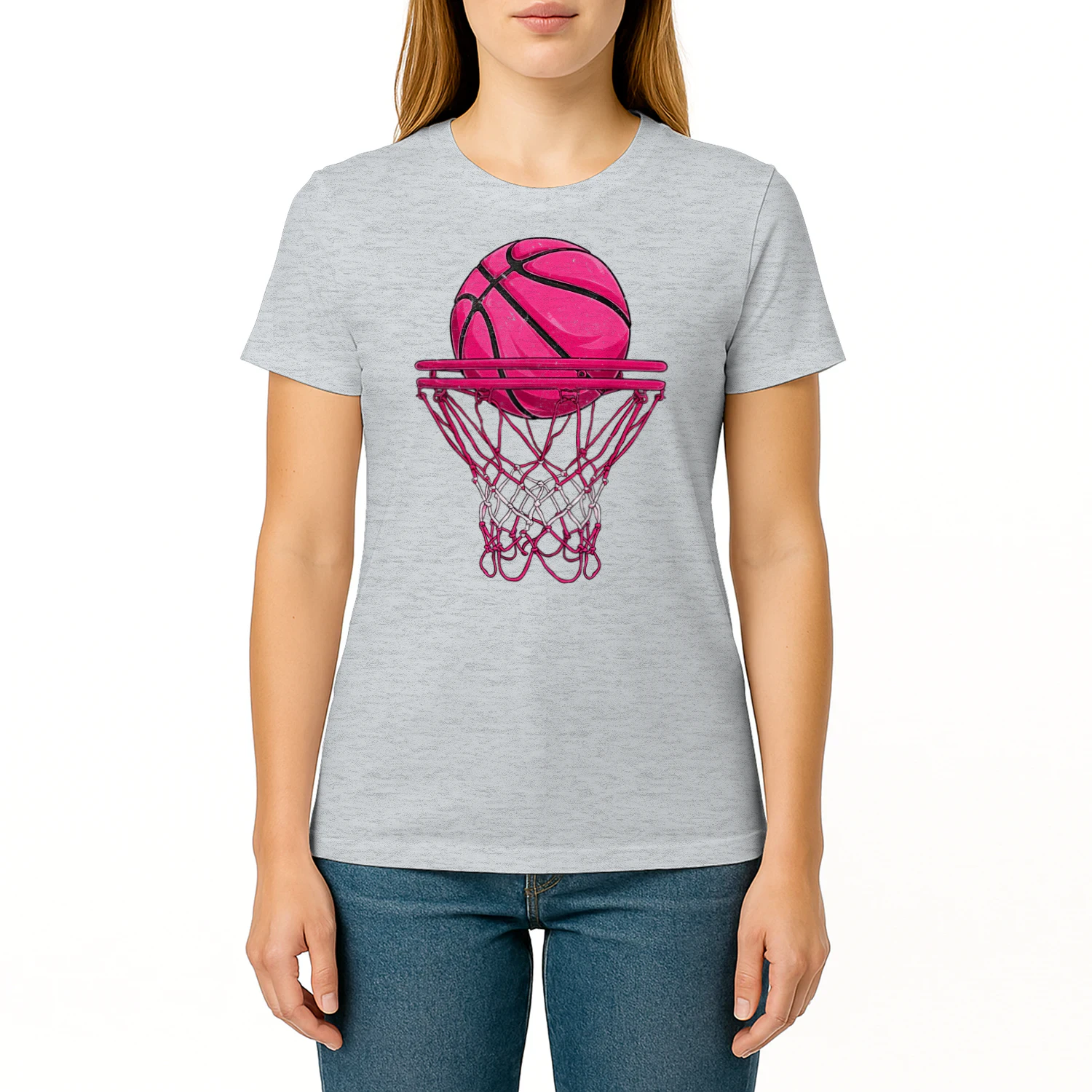 Vintage Pink Basketball Desgin for Women Girl
