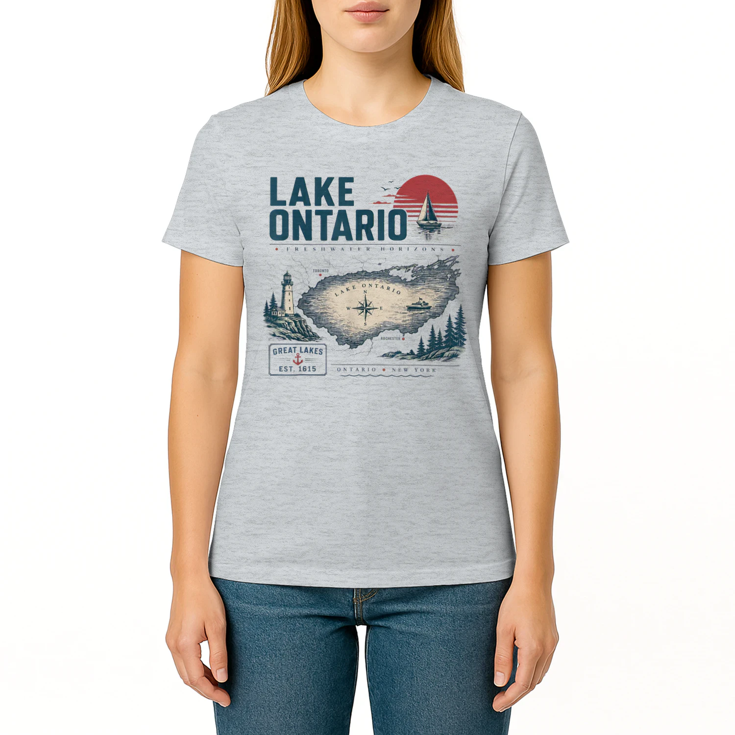 Lake Ontario Map Vintage Lake Ontario Est 1615