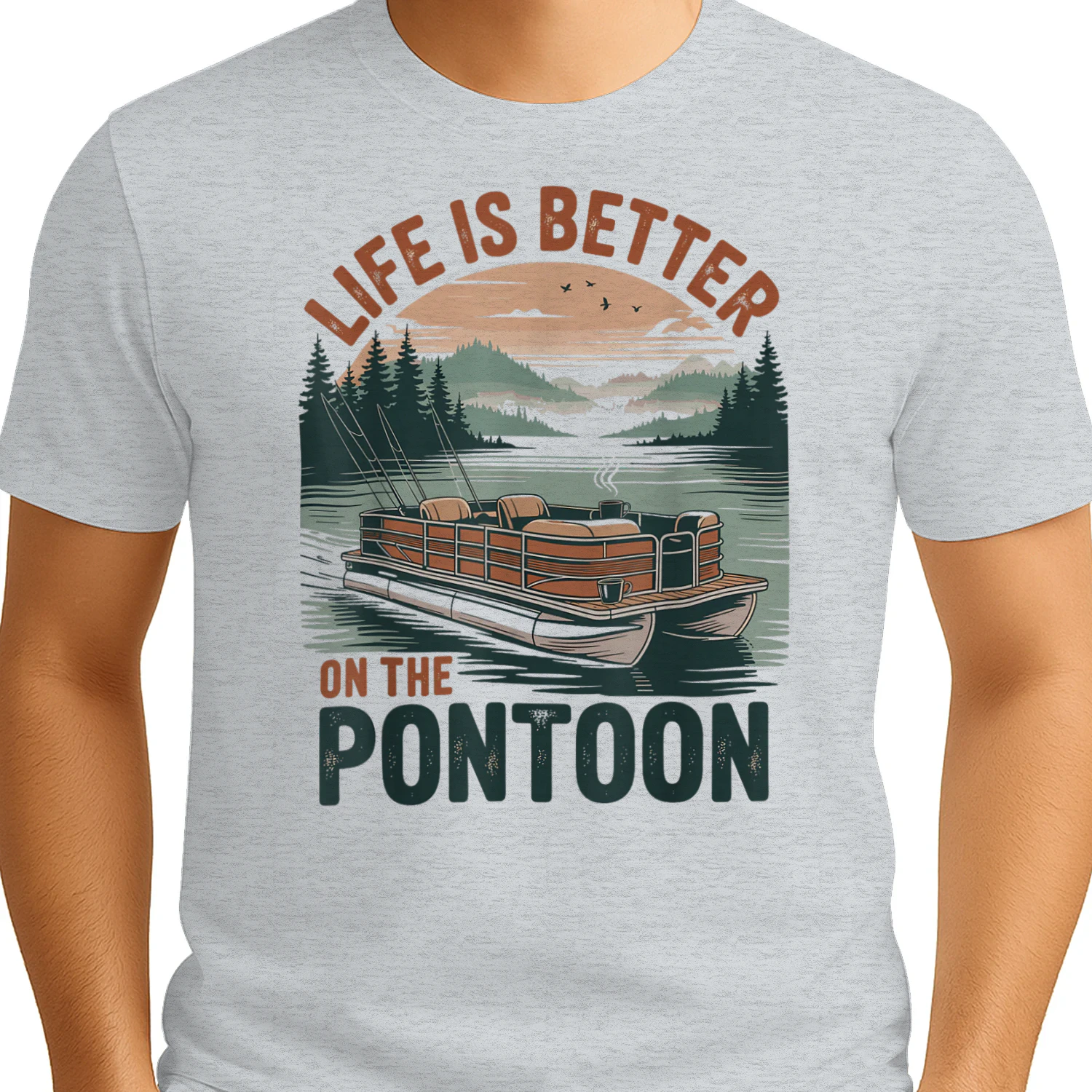 Vintage Pontoon Captain Pontoon Boat Vacation Summer Boating