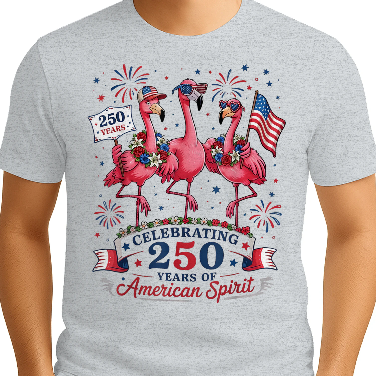 Patriotic Flamingo 250 Years American Spirit