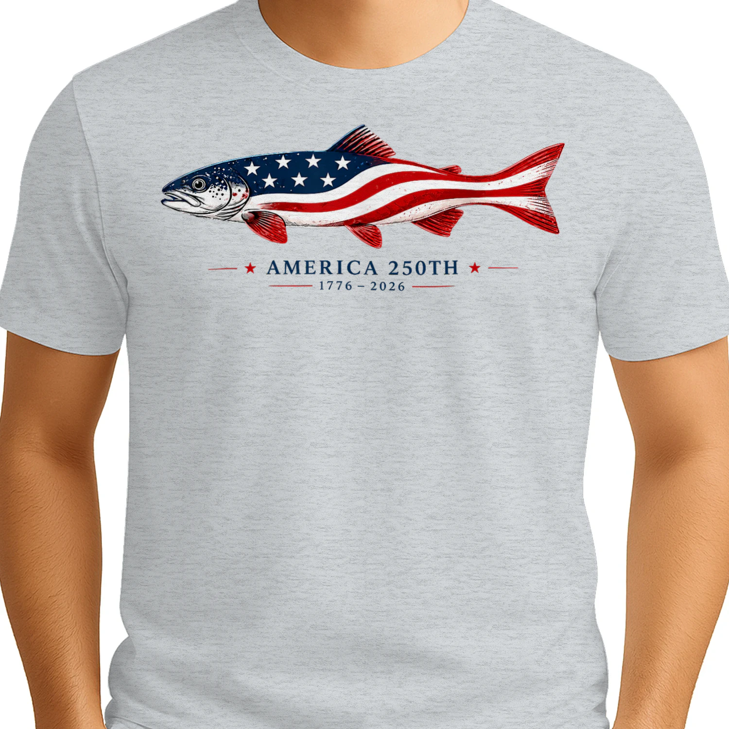 America 250th 1776 2026 USA Flag Fishing Patriotic