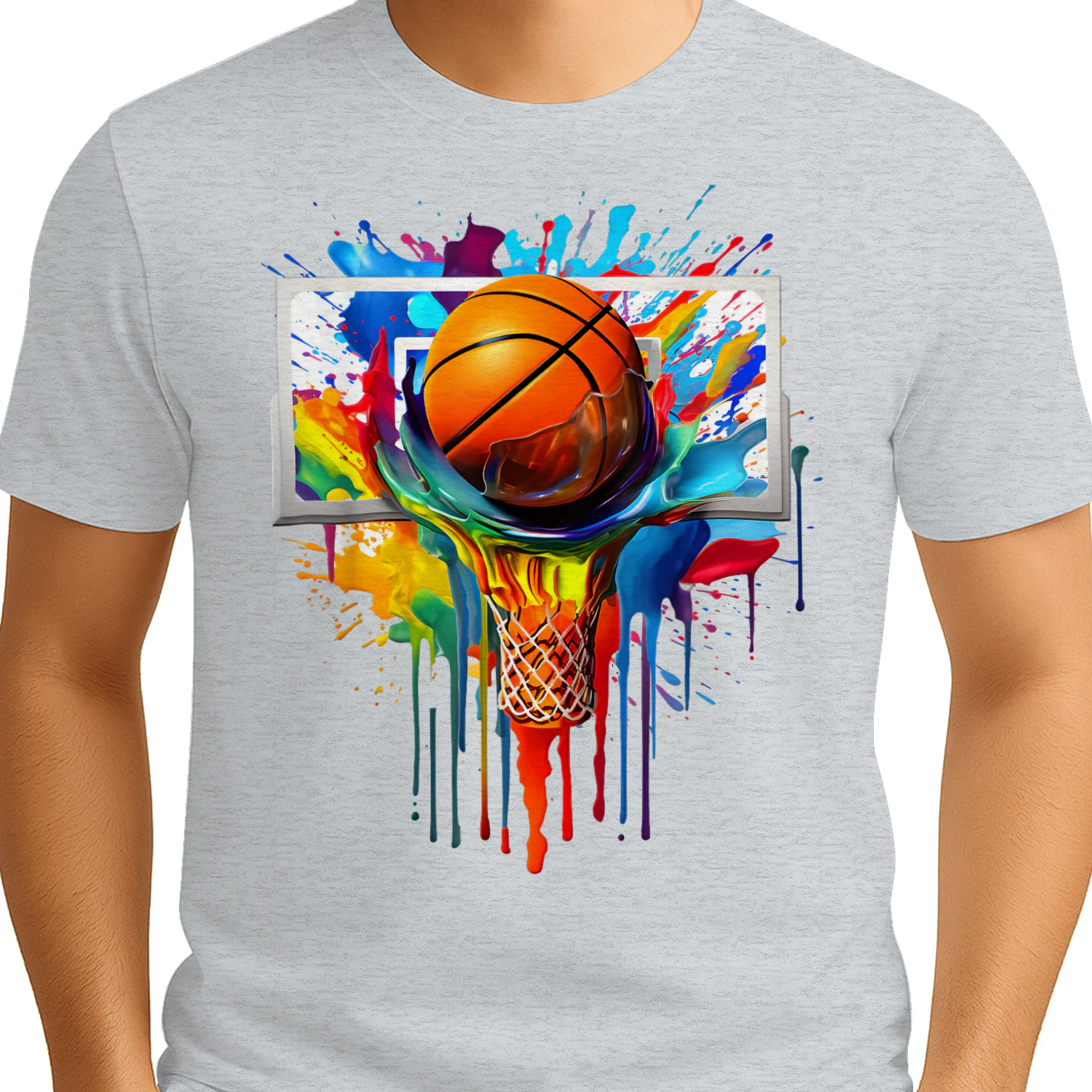 Colorful Basketball Tie Dye Color Splash Hoop Net Slam Dunk