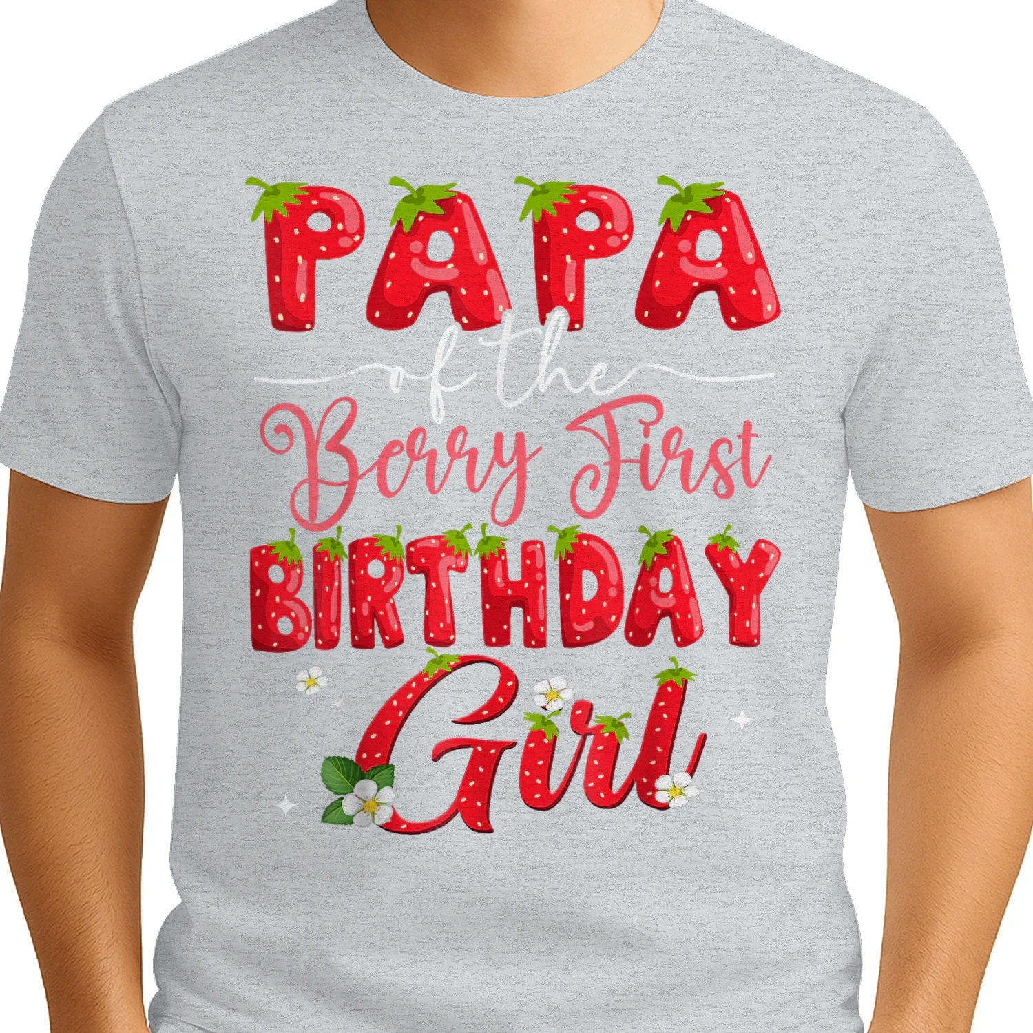 Papa Of The Berry First Birthday Girl Strawberry Lover